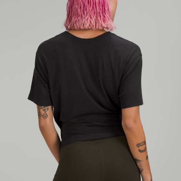 Lululemon Ribbed Modal-Silk Blend Reversible T-Shirt Black 12 - Picture 2 of 7